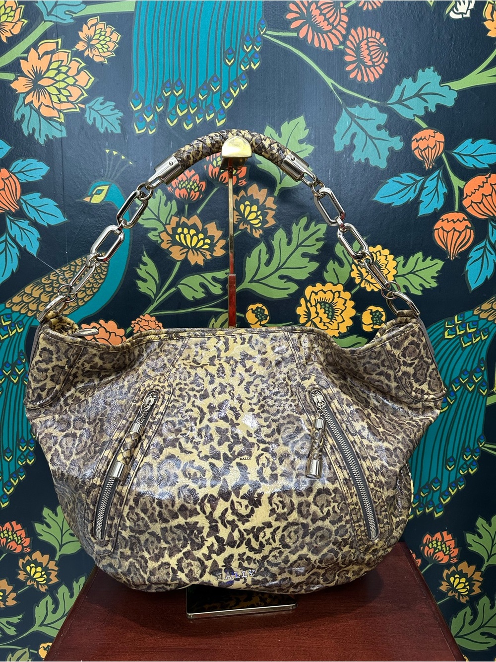 Bally Joletta A/85 Butterfly Print Leather Bag Made in Switzerland + Strap - Picture 3 of 13
